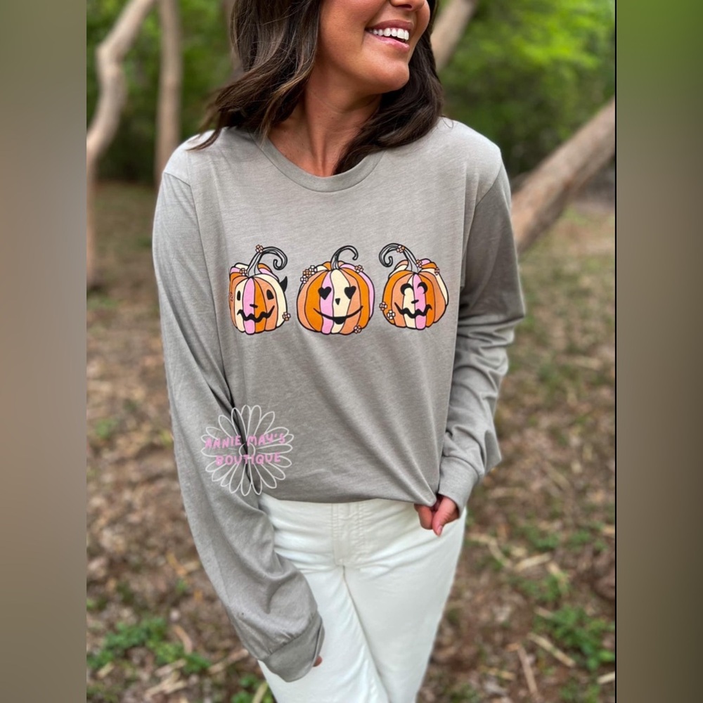 Tres Pumpkins Long Sleeve Tee